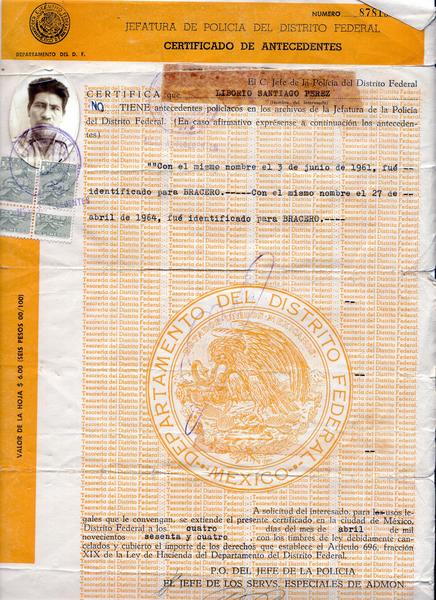 Certificado antecedentes penales, Ciud de Mexico, 1961 (upp.jpg